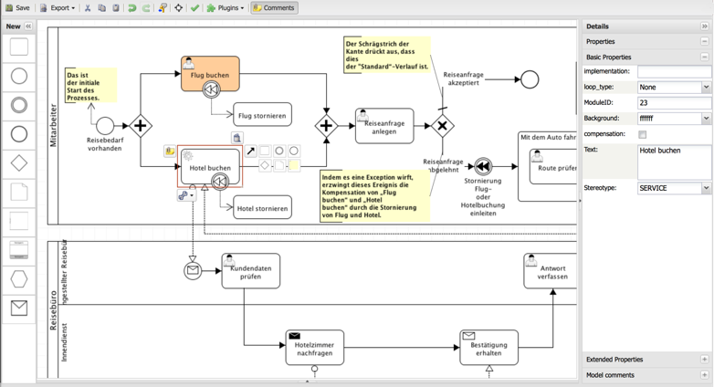 WebModeler with BPMN example